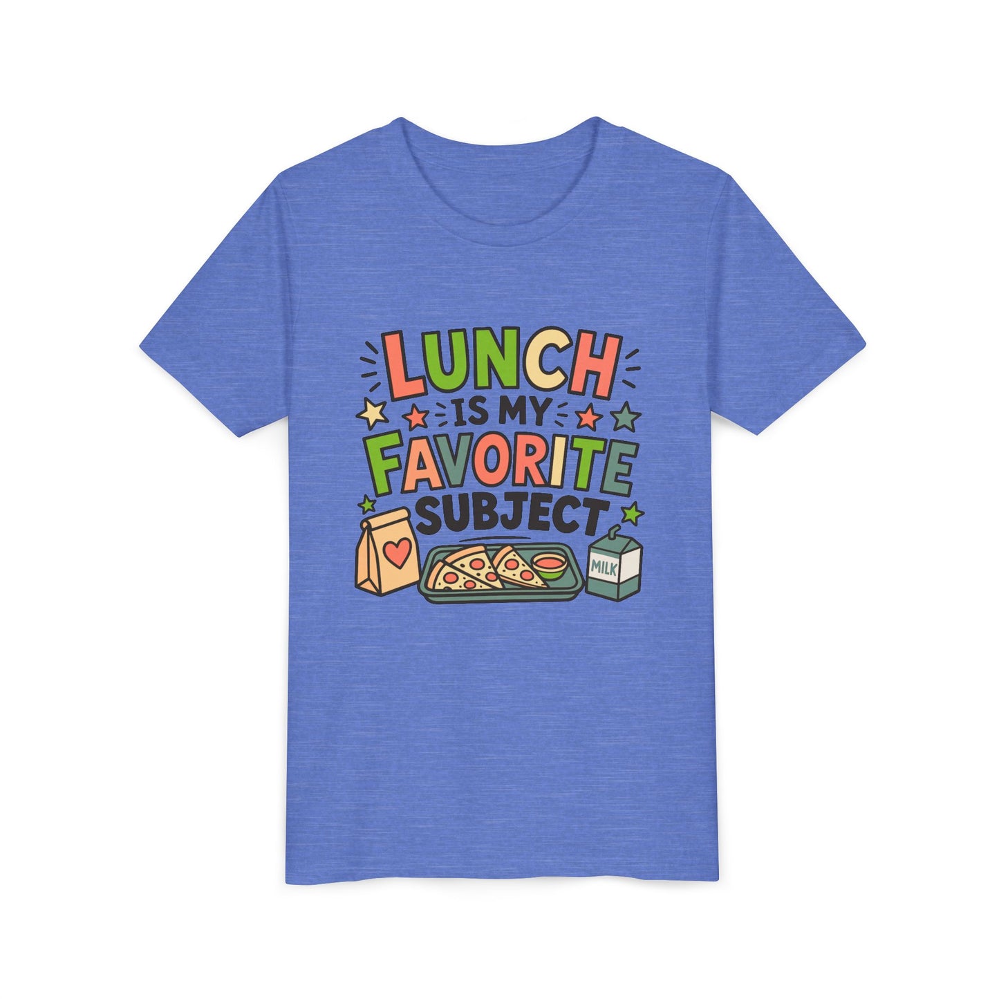 Youth Tee — "Lunch Is My Favorite Subject" Cute School Lunch Graphic