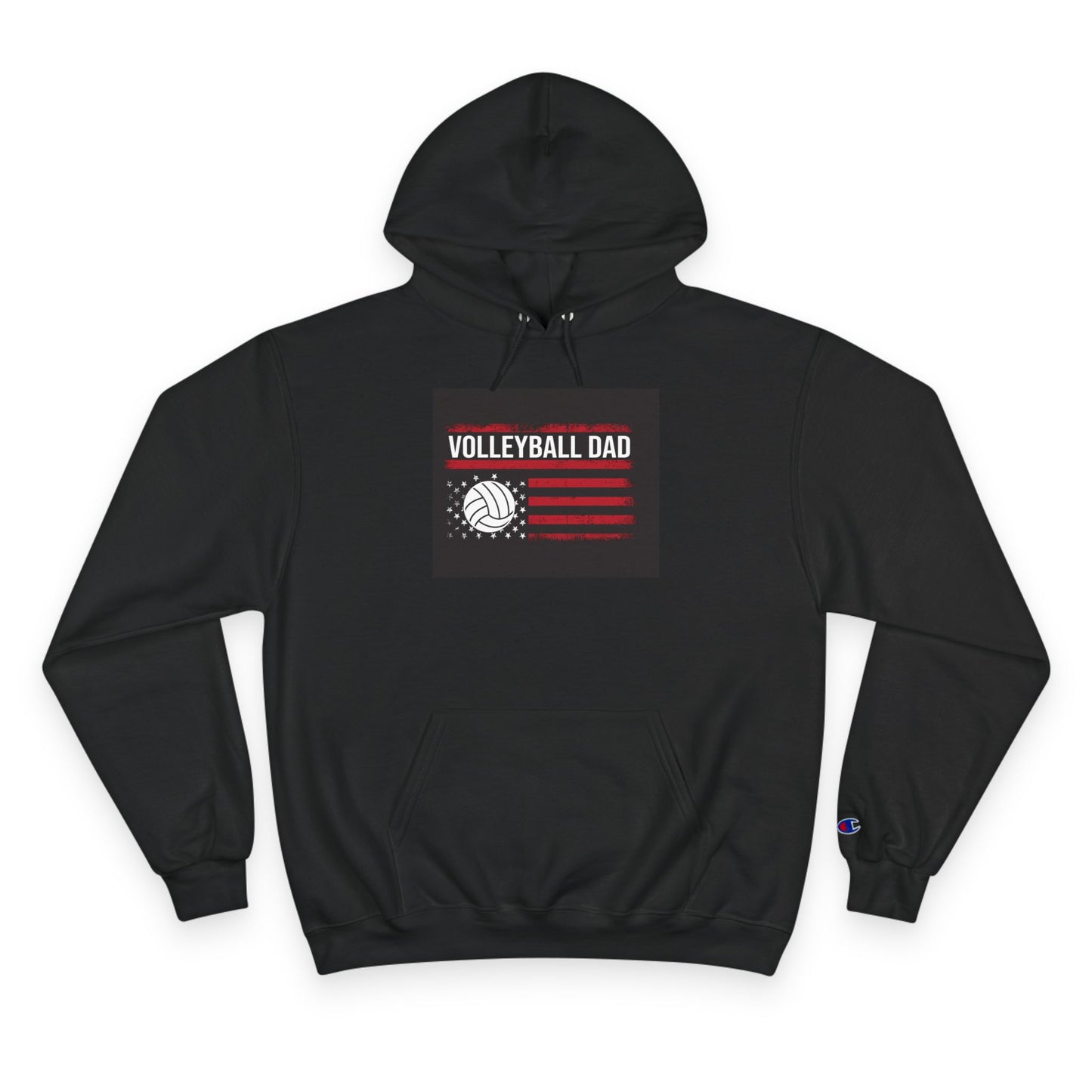 Volleyball Dad Hoodie — Vintage Flag Design