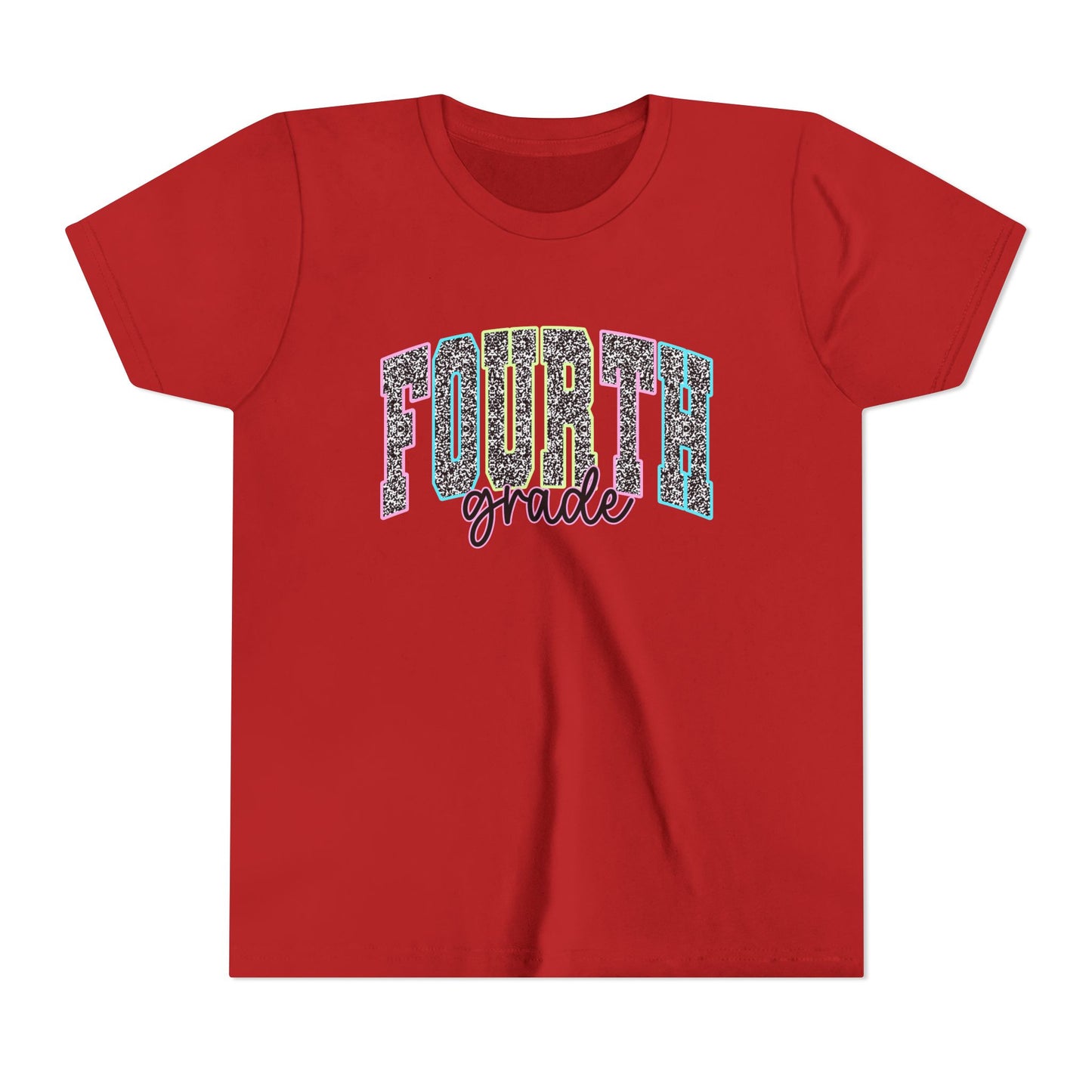 Fourth Grade Youth Tee — Colorful Glitter School Shirt for Kids