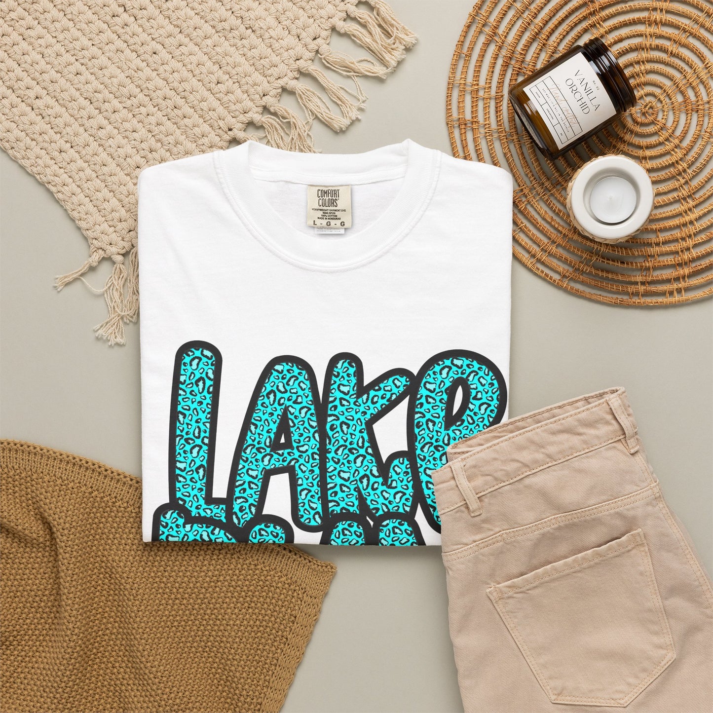 Lake Bum T-Shirt — Retro Teal Script Graphic for Lake Lovers