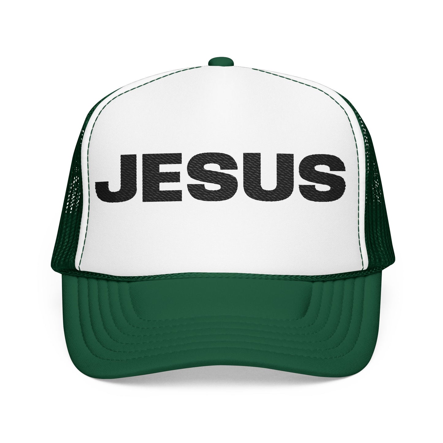 Jesus Foam Trucker Hat — Christian Mesh Cap for Faith-Based Events