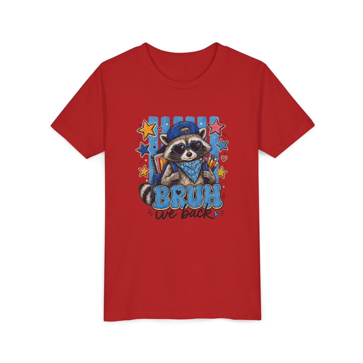 Youth Tee - "Bruh We Back" Raccoon Graphic