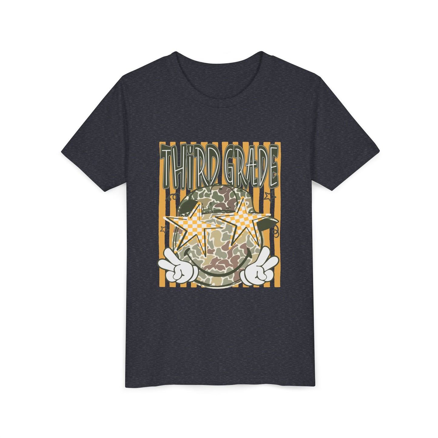 Third Grade Camo Star Youth T-Shirt – Fun Back-to-School Tee for Kids