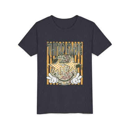 Third Grade Camo Star Youth T-Shirt – Fun Back-to-School Tee for Kids