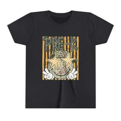 Pre-K Kids Tee — Camo Smiley Star Preschool Shirt for Boys & Girls