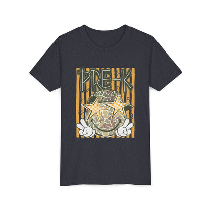 Pre-K Kids Tee — Camo Smiley Star Preschool Shirt for Boys & Girls