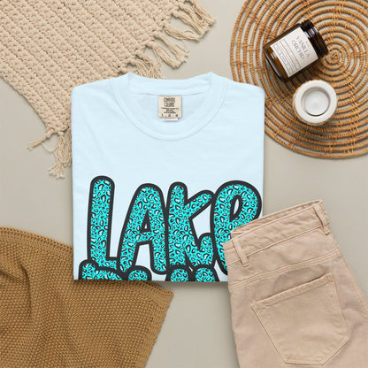 Lake Bum T-Shirt — Retro Teal Script Graphic for Lake Lovers