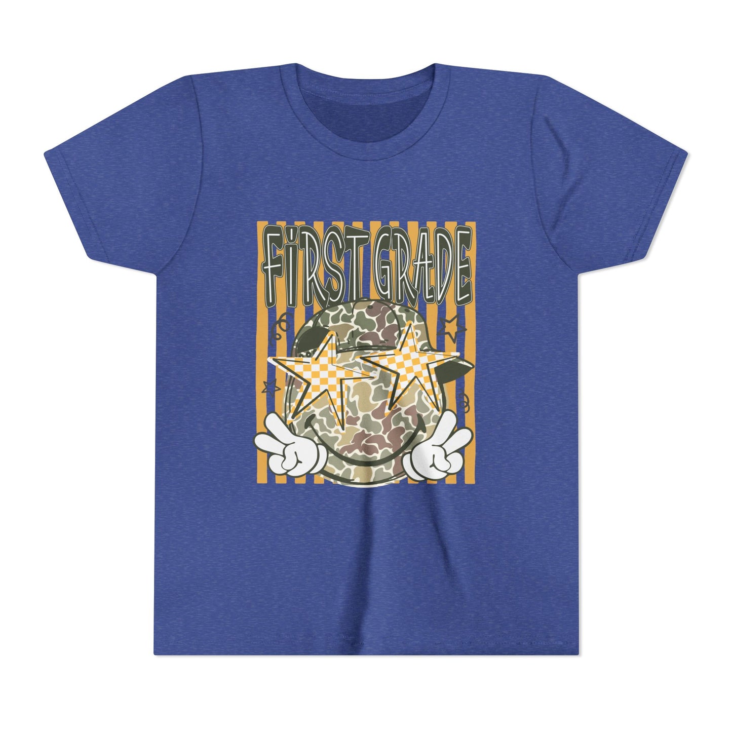 First Grade Camo Stars Youth Tee - Back to School Kids T-Shirt