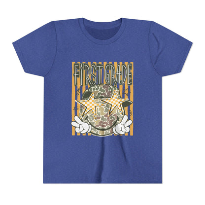 First Grade Camo Stars Youth Tee - Back to School Kids T-Shirt