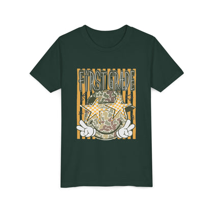 First Grade Camo Stars Youth Tee - Back to School Kids T-Shirt