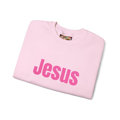 Jesus Pink Glitter Crewneck Sweatshirt