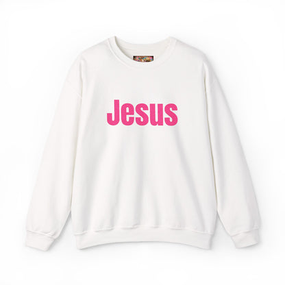 Jesus Pink Glitter Crewneck Sweatshirt
