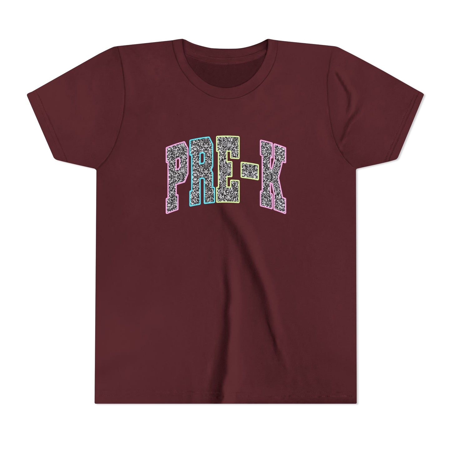 Pre-K Youth Tee — Colorful Glitter Lettering Back-to-School Shirt