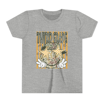 Third Grade Camo Star Youth T-Shirt – Fun Back-to-School Tee for Kids