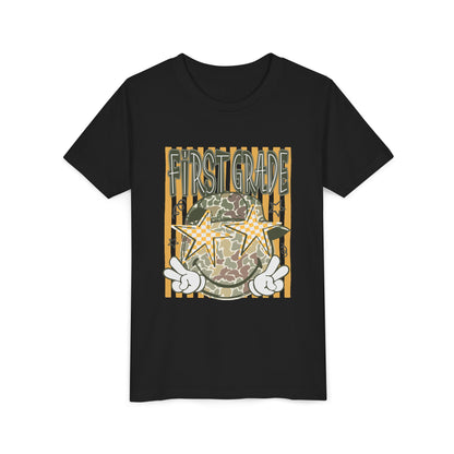 First Grade Camo Stars Youth Tee - Back to School Kids T-Shirt