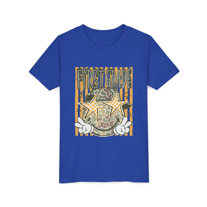 First Grade Camo Stars Youth Tee - Back to School Kids T-Shirt