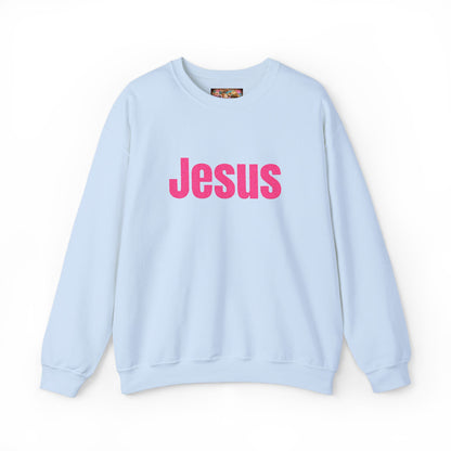 Jesus Pink Glitter Crewneck Sweatshirt