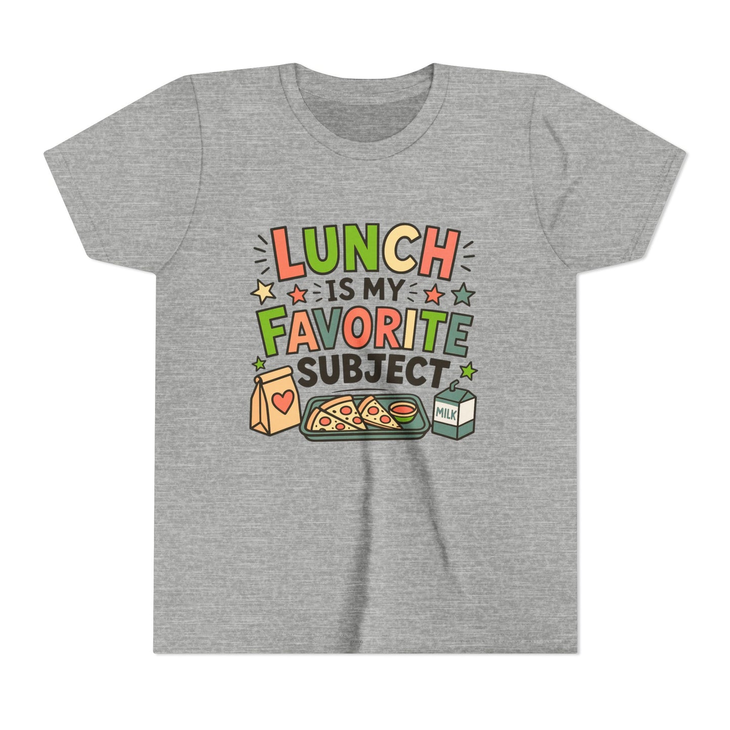Youth Tee — "Lunch Is My Favorite Subject" Cute School Lunch Graphic
