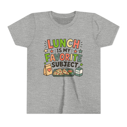 Youth Tee — "Lunch Is My Favorite Subject" Cute School Lunch Graphic