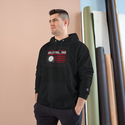 Volleyball Dad Hoodie — Vintage Flag Design