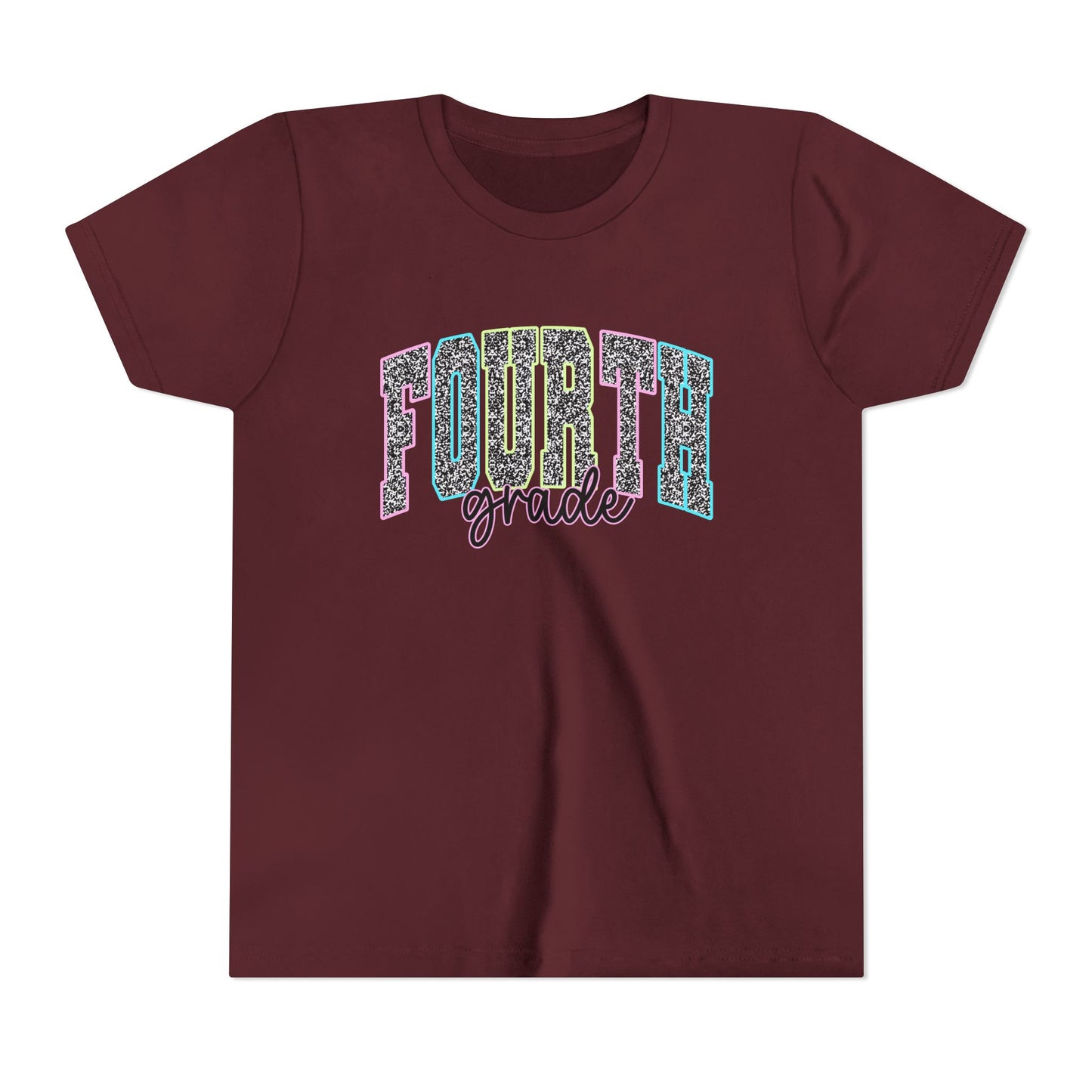 Fourth Grade Youth Tee — Colorful Glitter School Shirt for Kids