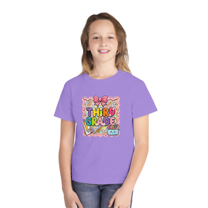 Third Grade Kids T‑Shirt — Cute Back‑to‑School Graphic Tee