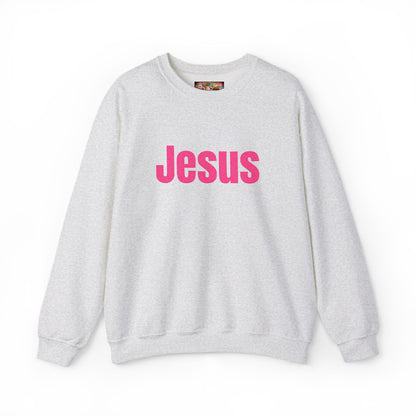 Jesus Pink Glitter Crewneck Sweatshirt