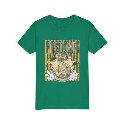 First Grade Camo Stars Youth Tee - Back to School Kids T-Shirt
