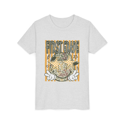 First Grade Camo Stars Youth Tee - Back to School Kids T-Shirt