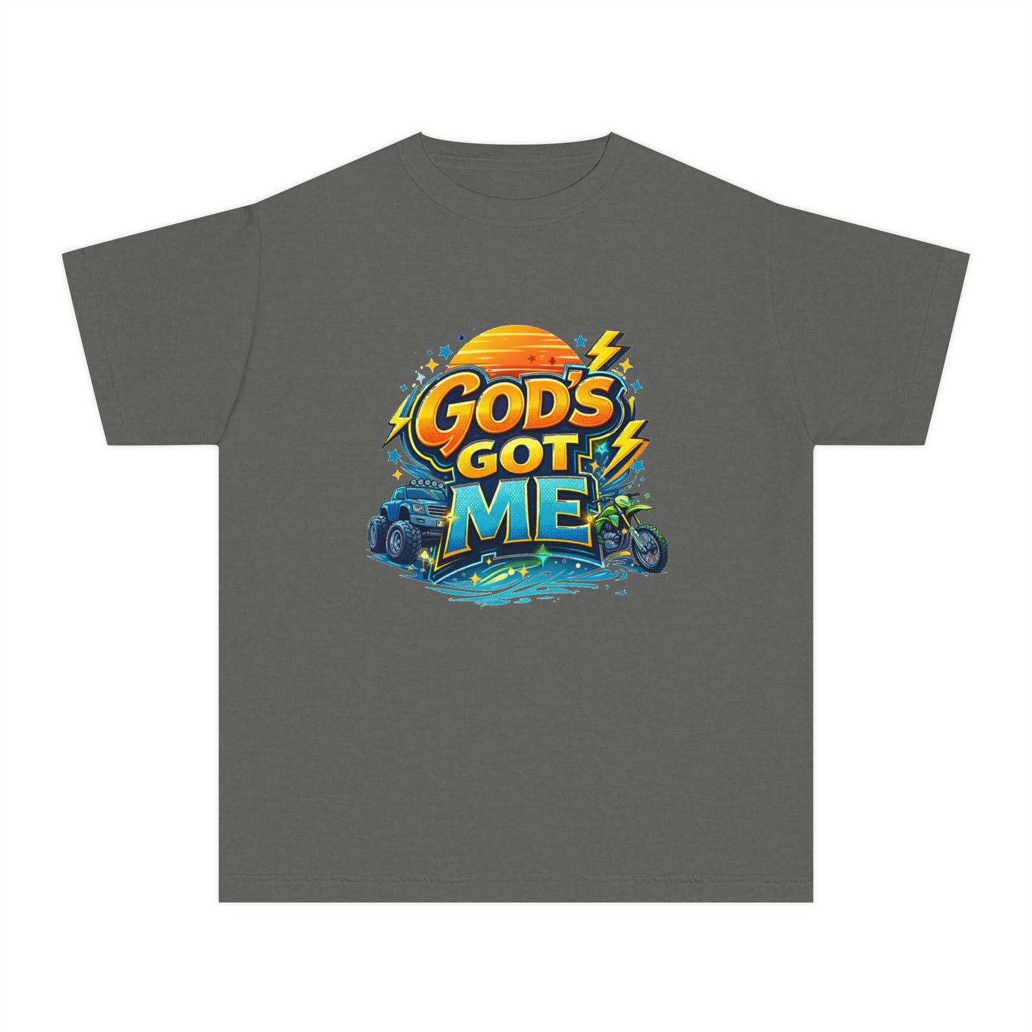 Youth Tee — "God's Got Me" Christian Surf Graphic