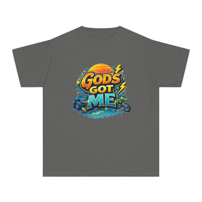 Youth Tee — "God's Got Me" Christian Surf Graphic