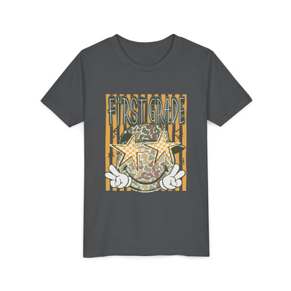 First Grade Camo Stars Youth Tee - Back to School Kids T-Shirt