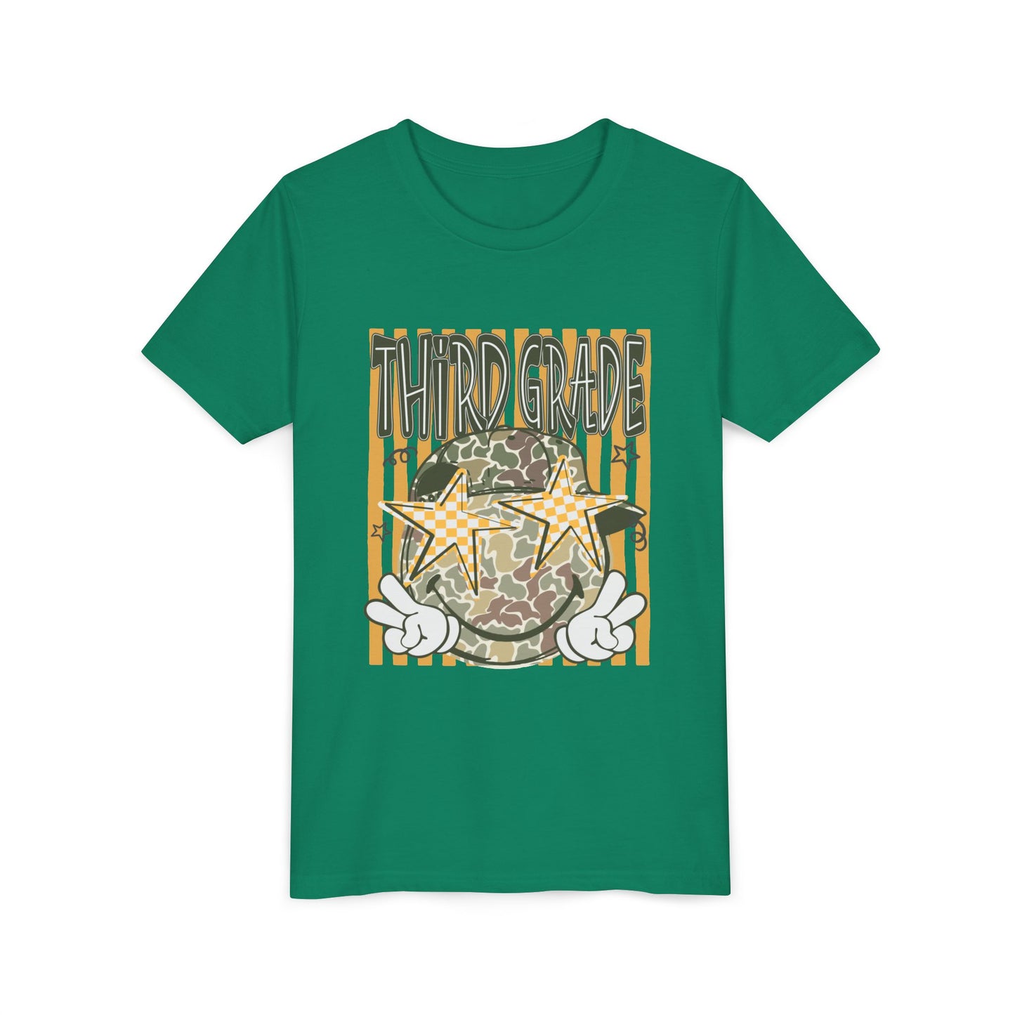 Third Grade Camo Star Youth T-Shirt – Fun Back-to-School Tee for Kids