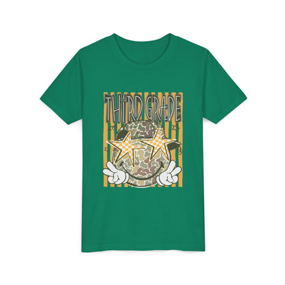 Third Grade Camo Star Youth T-Shirt – Fun Back-to-School Tee for Kids