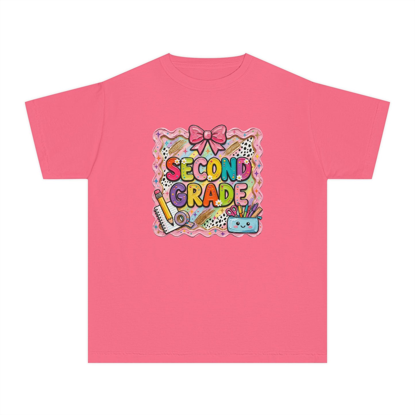 Second Grade Kids T‑Shirt — Cute Back-to-School Graphic Tee for Girls & Boys