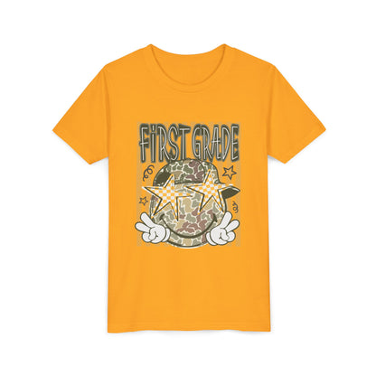 First Grade Camo Stars Youth Tee - Back to School Kids T-Shirt