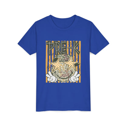 Pre-K Kids Tee — Camo Smiley Star Preschool Shirt for Boys & Girls