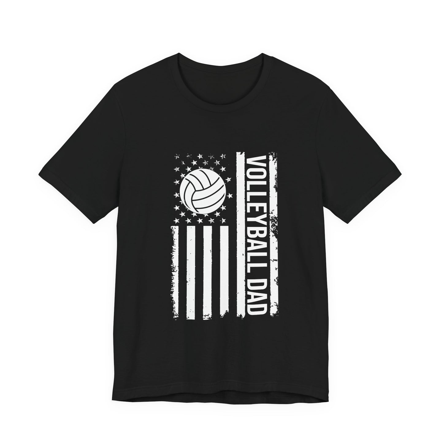 Volleyball Dad T-Shirt — Distressed Flag Volleyball Dad Tee