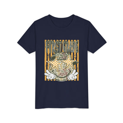 First Grade Camo Stars Youth Tee - Back to School Kids T-Shirt