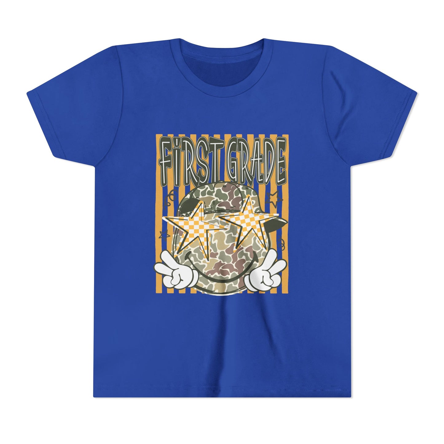 First Grade Camo Stars Youth Tee - Back to School Kids T-Shirt