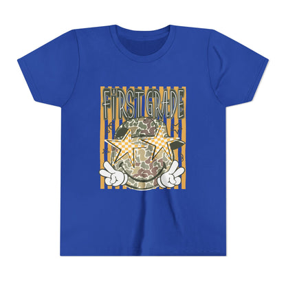 First Grade Camo Stars Youth Tee - Back to School Kids T-Shirt