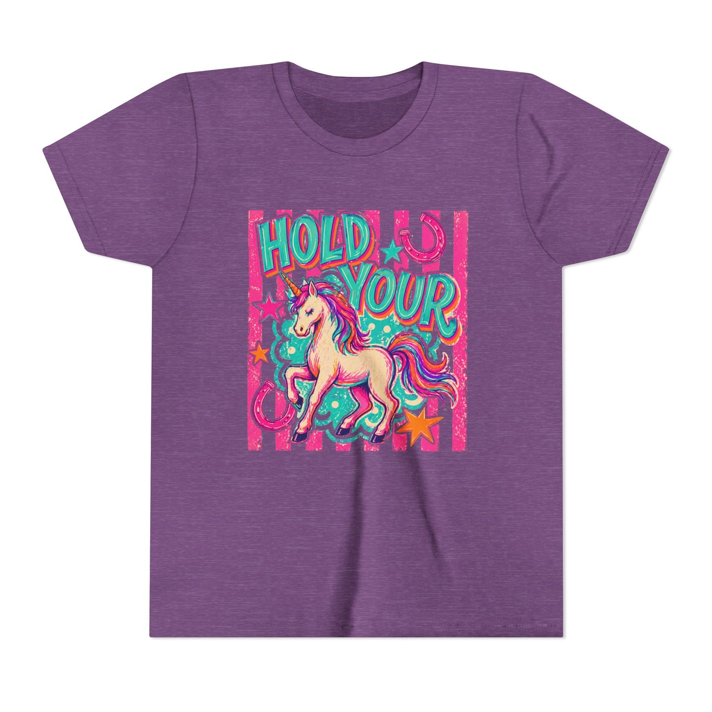 Youth Unicorn Tee "Hold Your" – Colorful Magical Kids T-Shirt