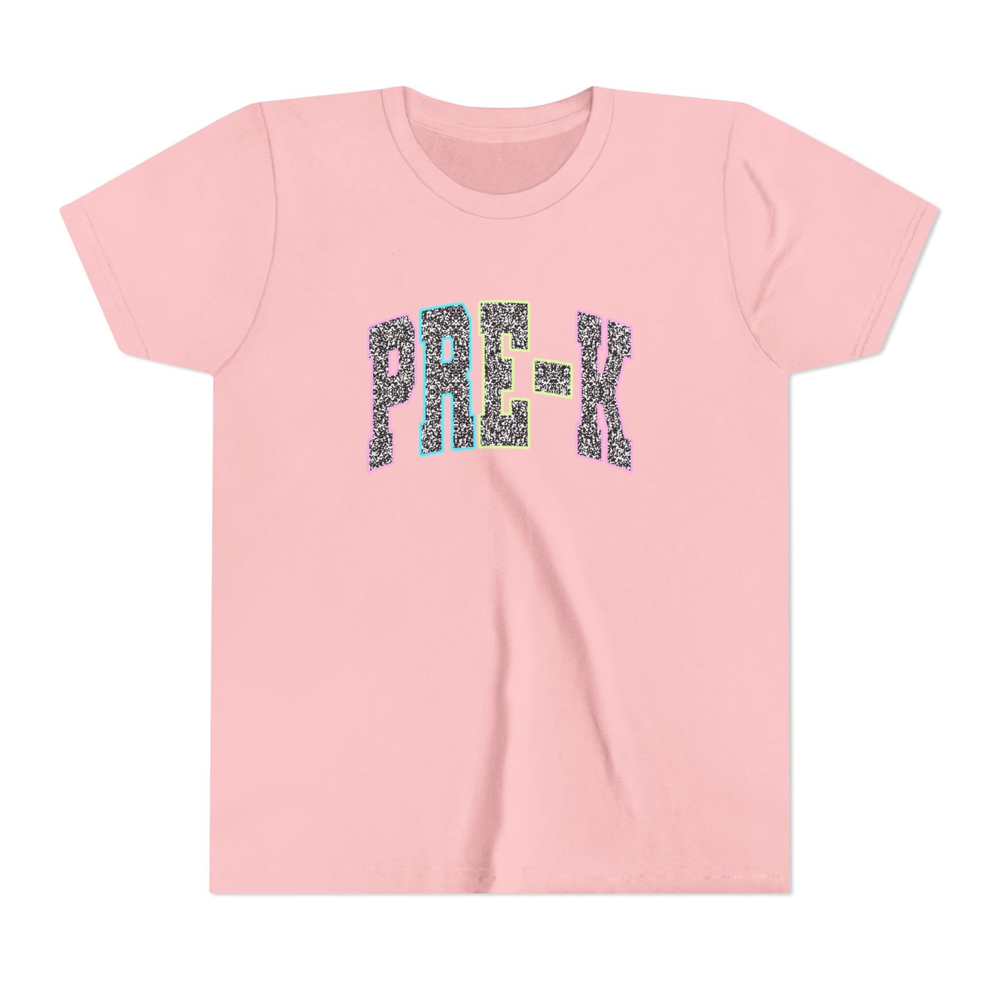 Pre-K Youth Tee — Colorful Glitter Lettering Back-to-School Shirt