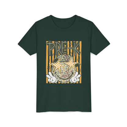 Pre-K Kids Tee — Camo Smiley Star Preschool Shirt for Boys & Girls