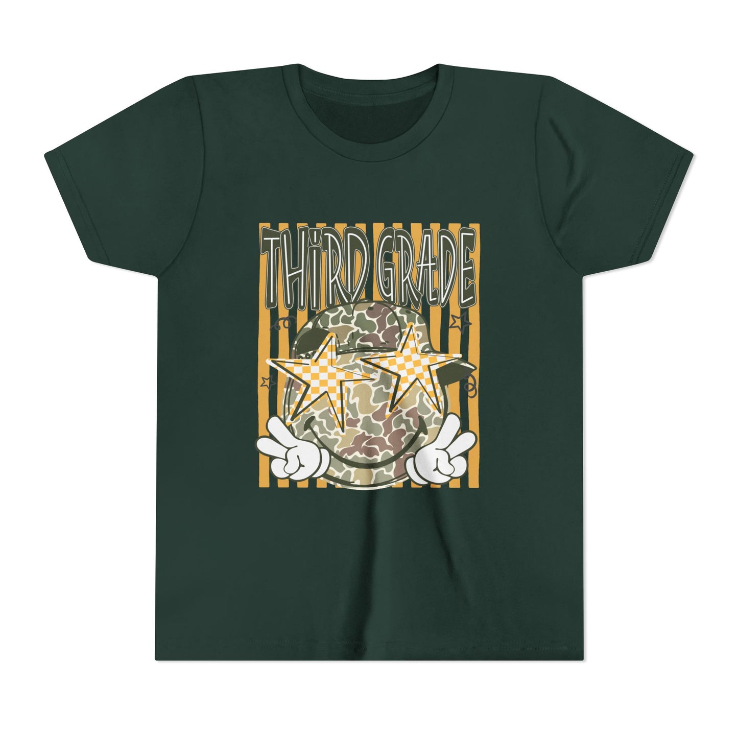 Third Grade Camo Star Youth T-Shirt – Fun Back-to-School Tee for Kids