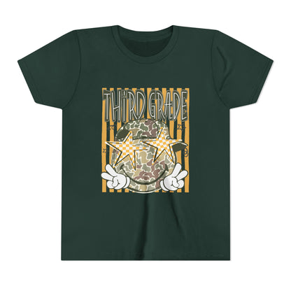 Third Grade Camo Star Youth T-Shirt – Fun Back-to-School Tee for Kids