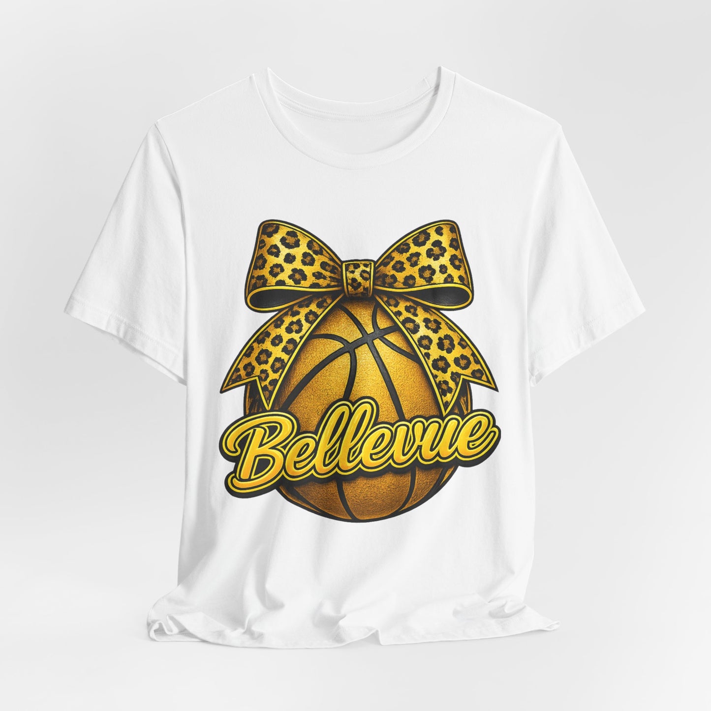 Bellevue Leopard Bow Basketball T-Shirt