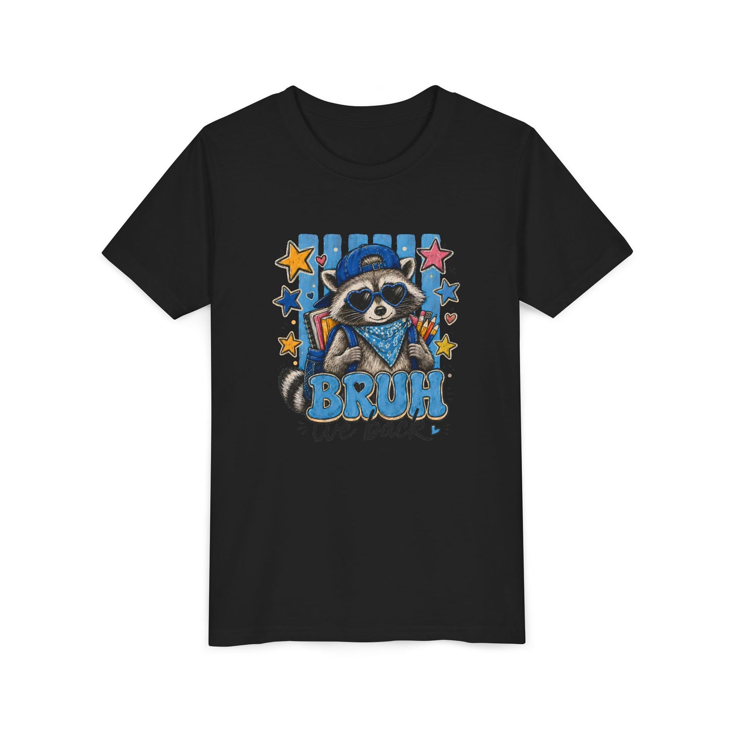 Youth Tee - "Bruh We Back" Raccoon Graphic
