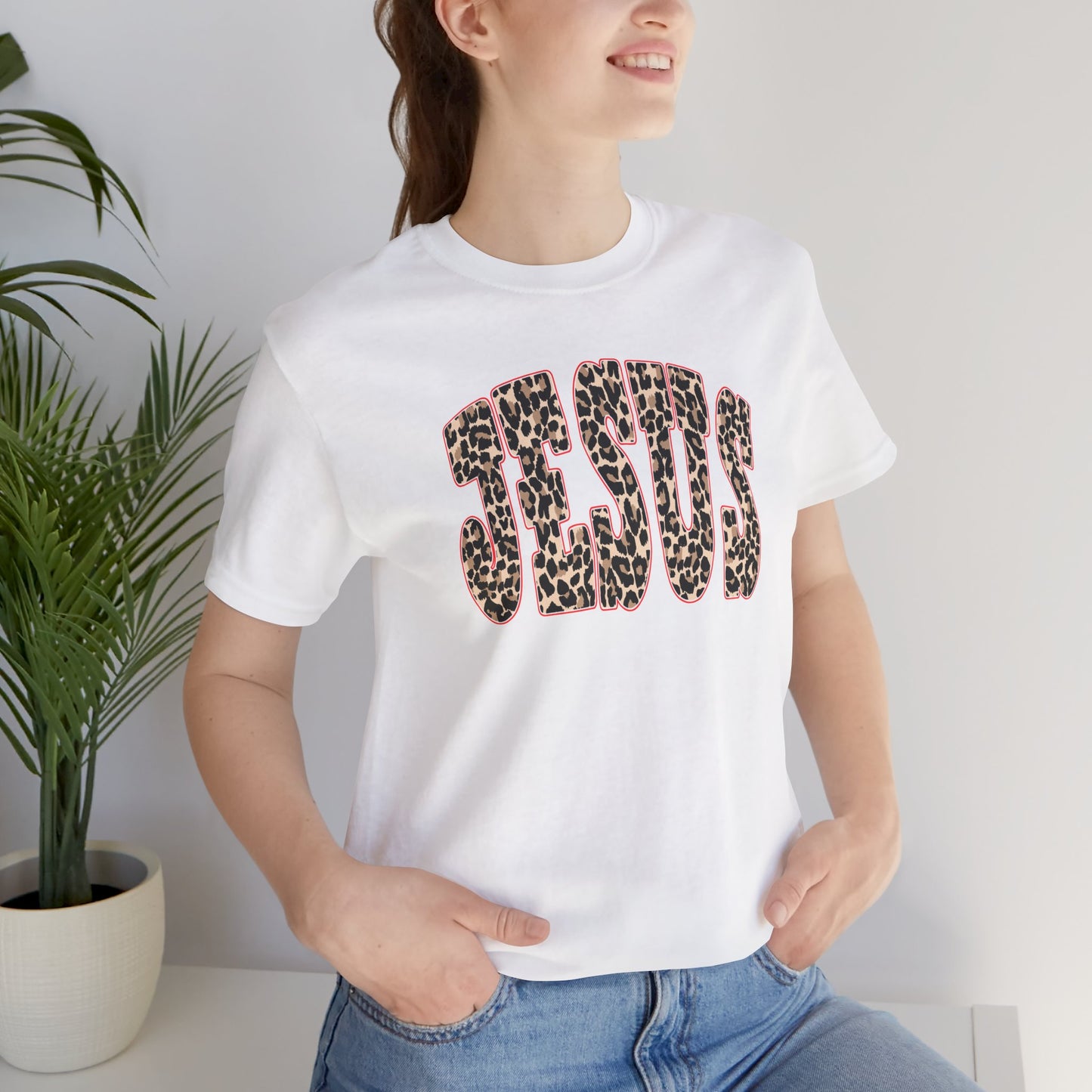 Jesus Leopard Print Tee - Christian Graphic T-Shirt