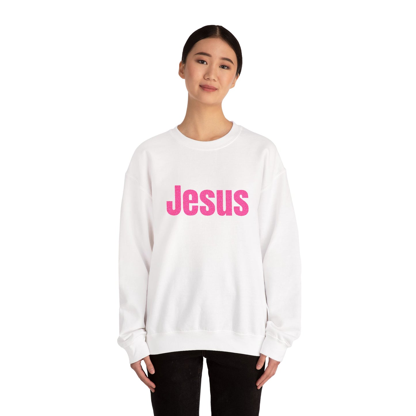 Jesus Pink Glitter Crewneck Sweatshirt